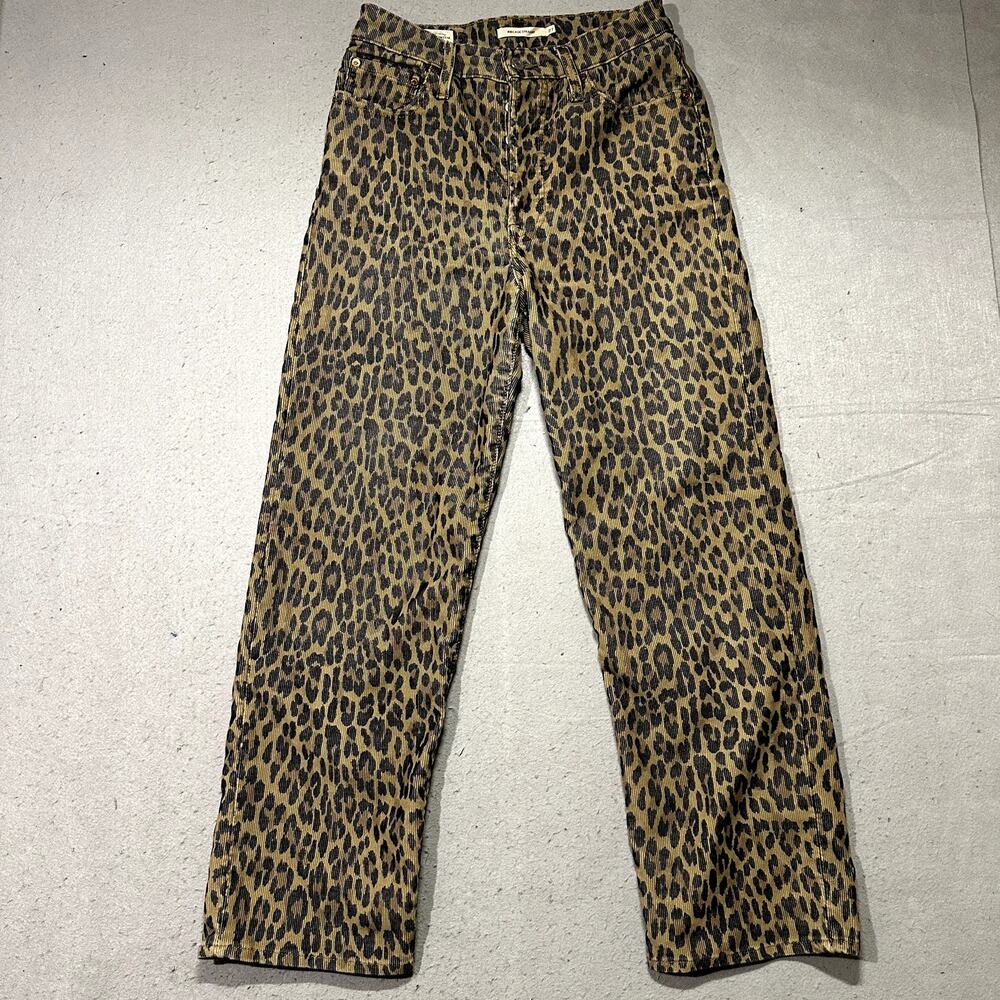 Levi's Cheetah Print Corduroy Pants Women's 27 Premium Rib Cage Straight